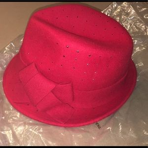 Midnight Velvet Punchy Bow Fedora Wool Hat